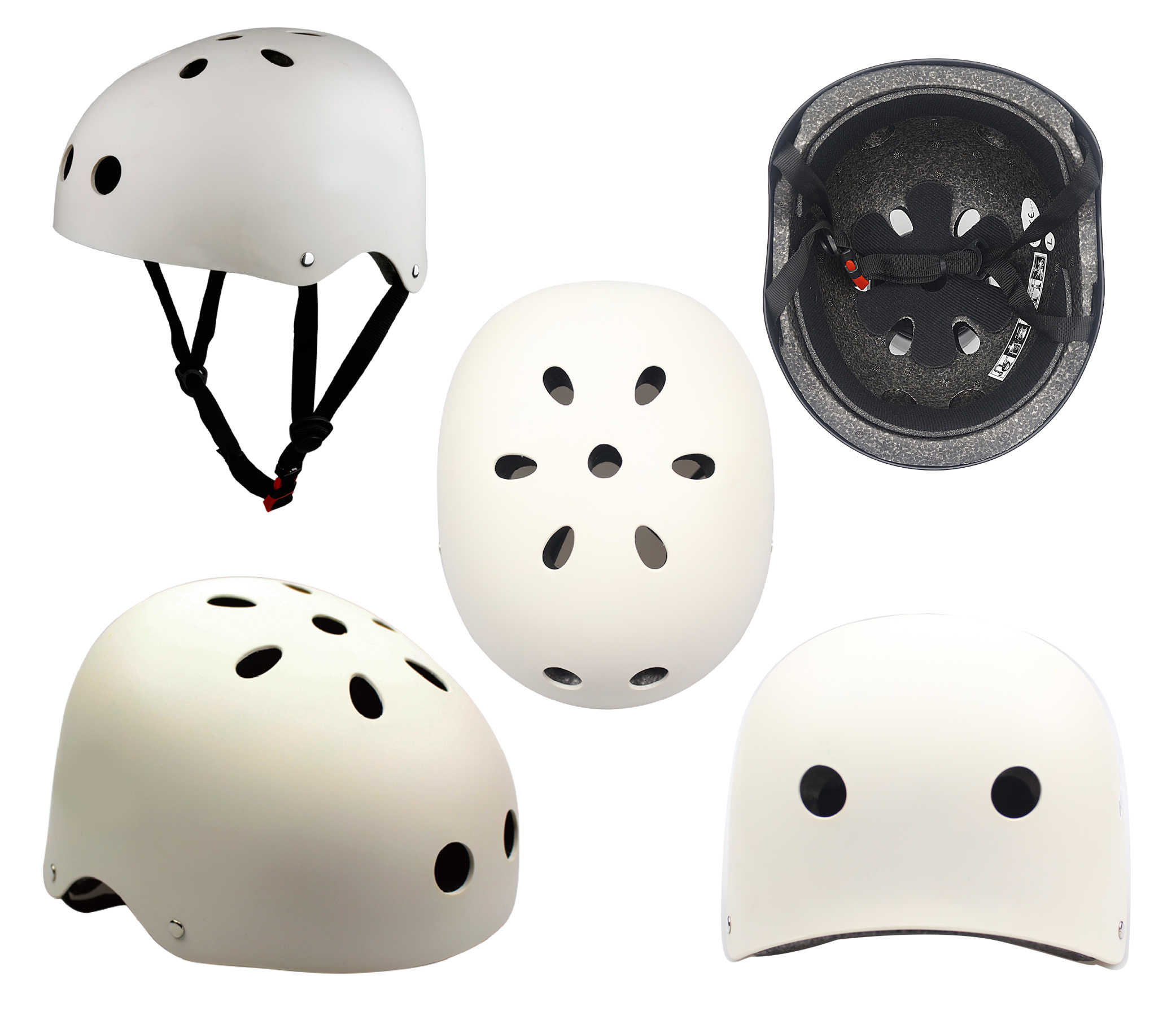 L ზომის თეთრი მრავალპუნქტიანი ჩაფხუტი [123]